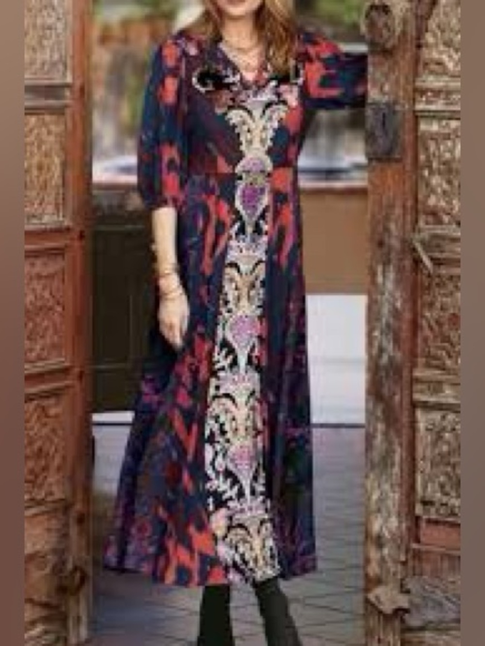 Soft Surroundings Ephiphany Maxi Dress Bohemian Maximalist Sz 10P